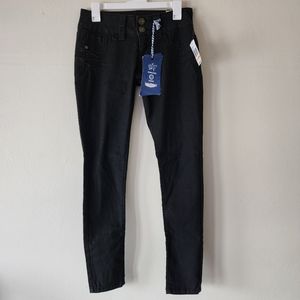 WALLFLOWER Black Skinny Low Rise Demim Jean Jeggings Bottoms Size 7